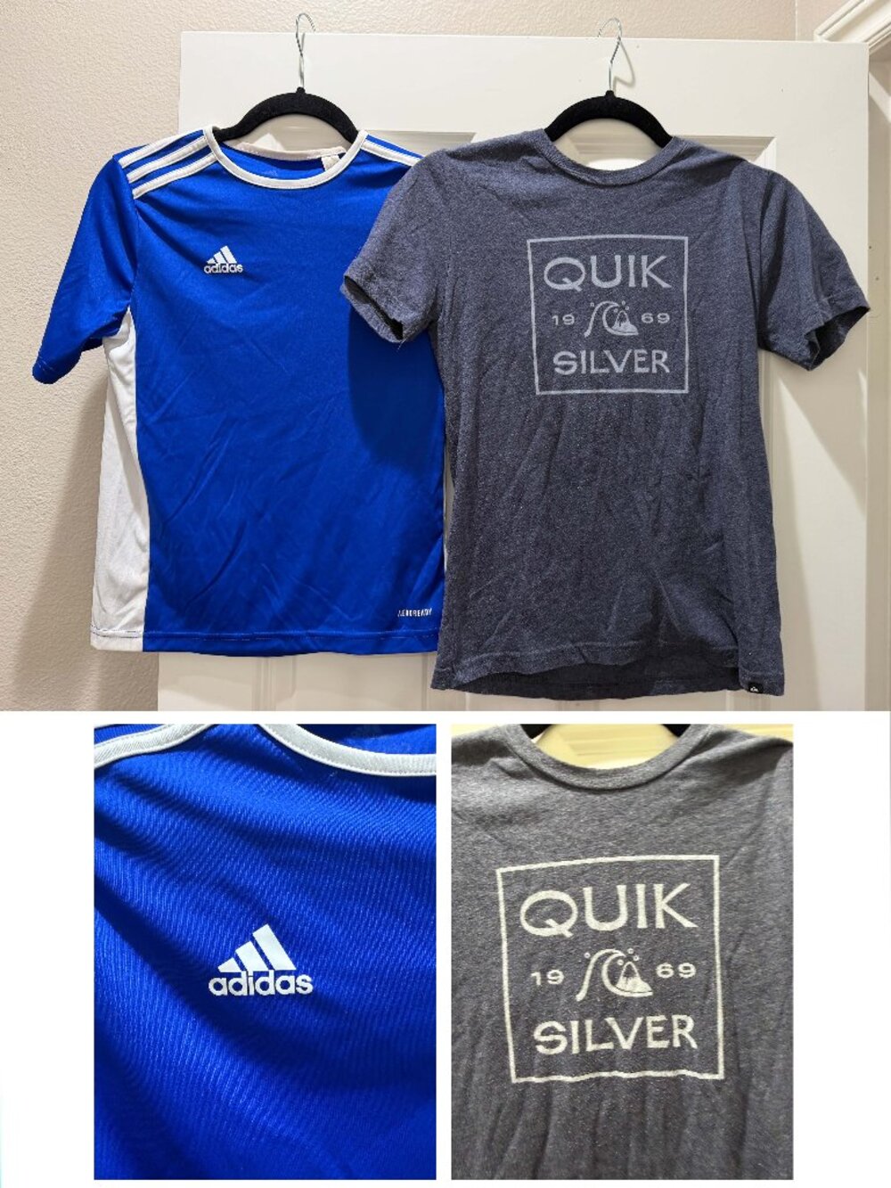 👦🏻 BOYS T-SHIRT BUNDLE: Adidas Aeroready Soccer Jersey & Quiksilver Graphic Te